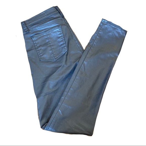 Rag & Bone Sky Blue Metallic Jean Leggings - Picture 2 of 12